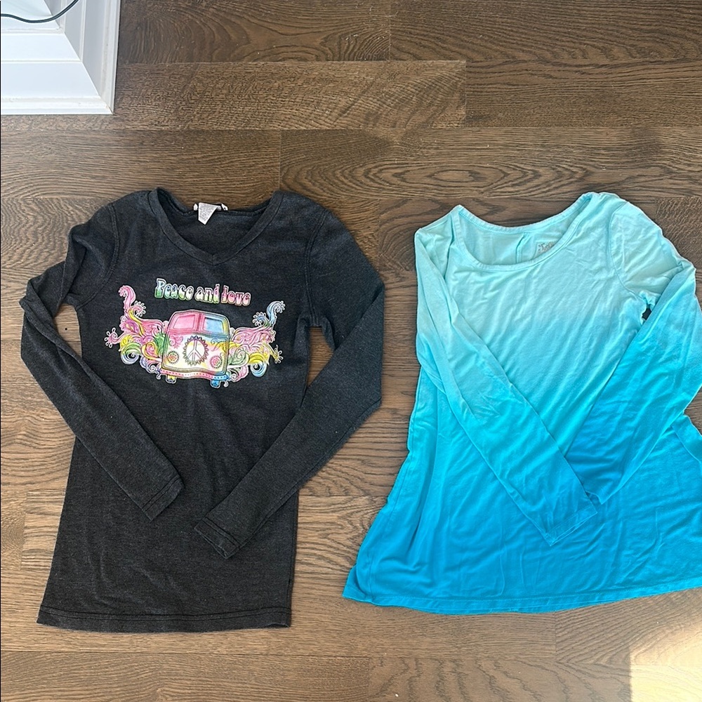 Peace and Love Graphic Tee & Blue Ombre Top